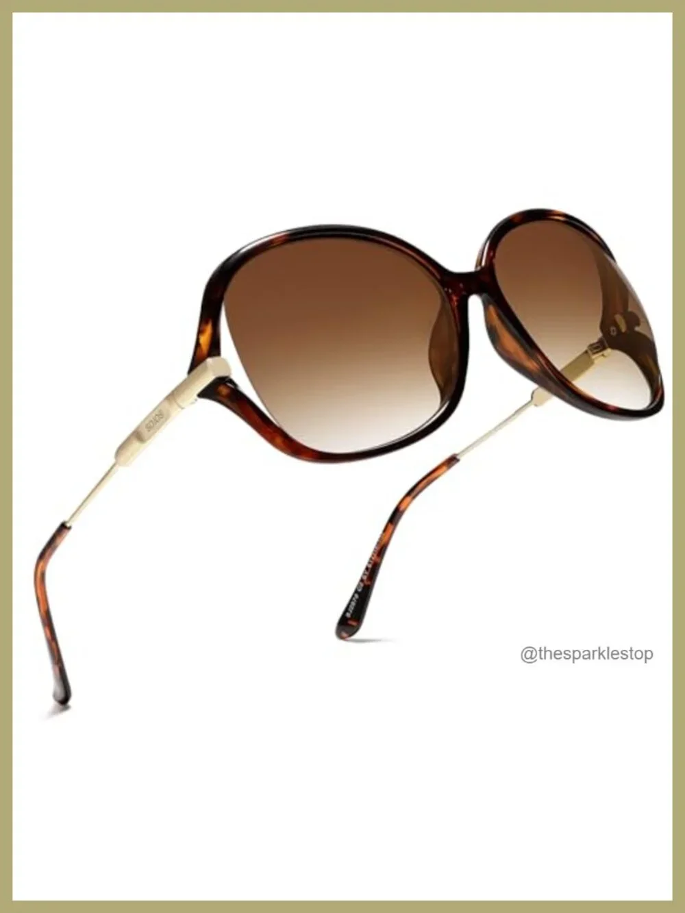 Oversized Butterfly Sunglasses UV400 Protection with Gold Arms